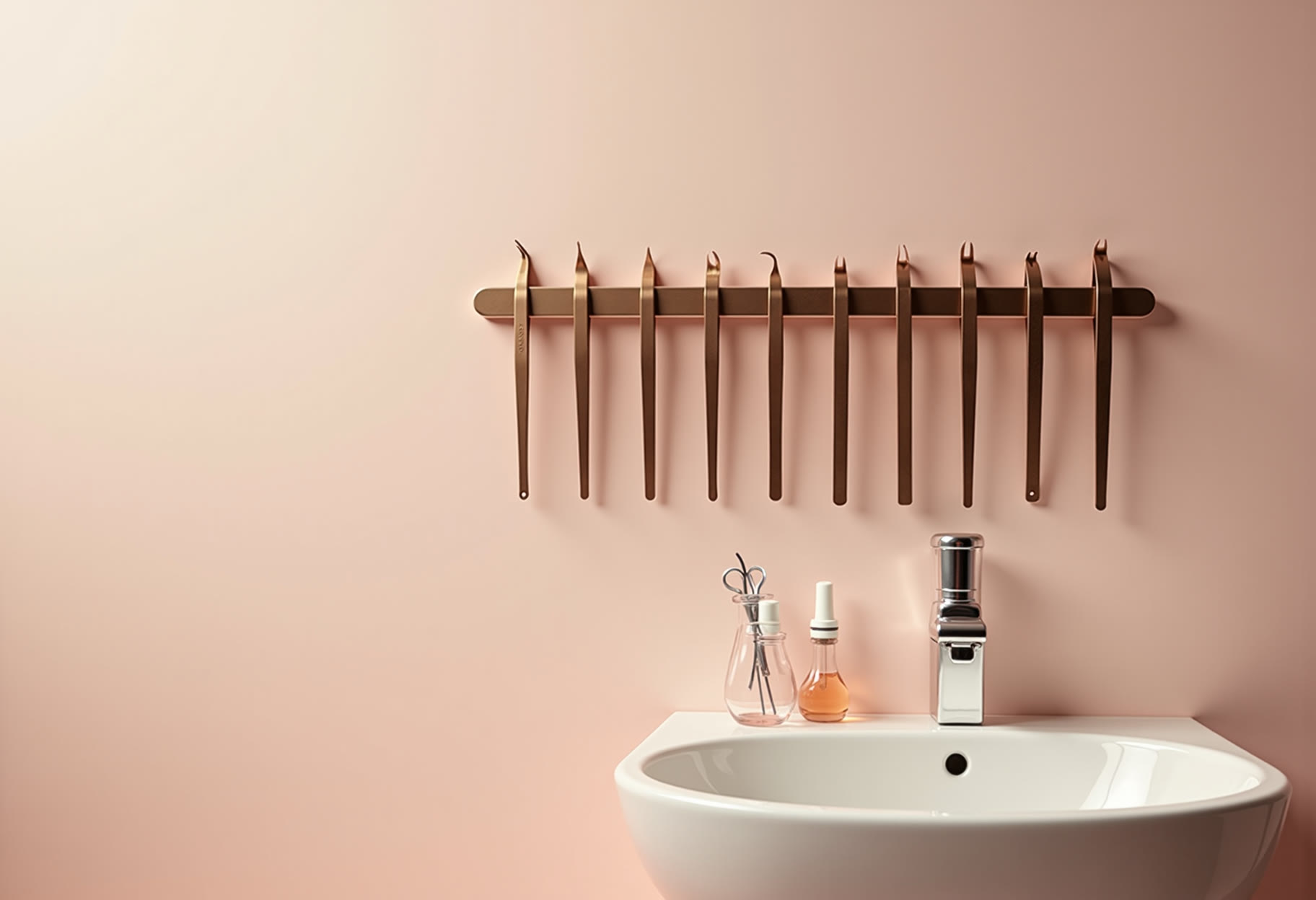Tweezers ranked by fan size at the wash station